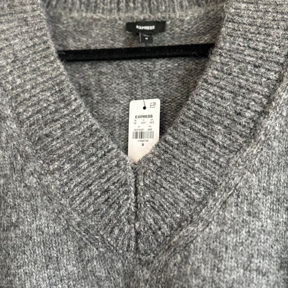 Gryy oversized Express sweater in Slate Heather Gray 2915 NWT - Picture 9 of 12